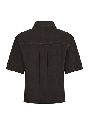 Tiki solid skjorte Dark Brown Neo Noir 